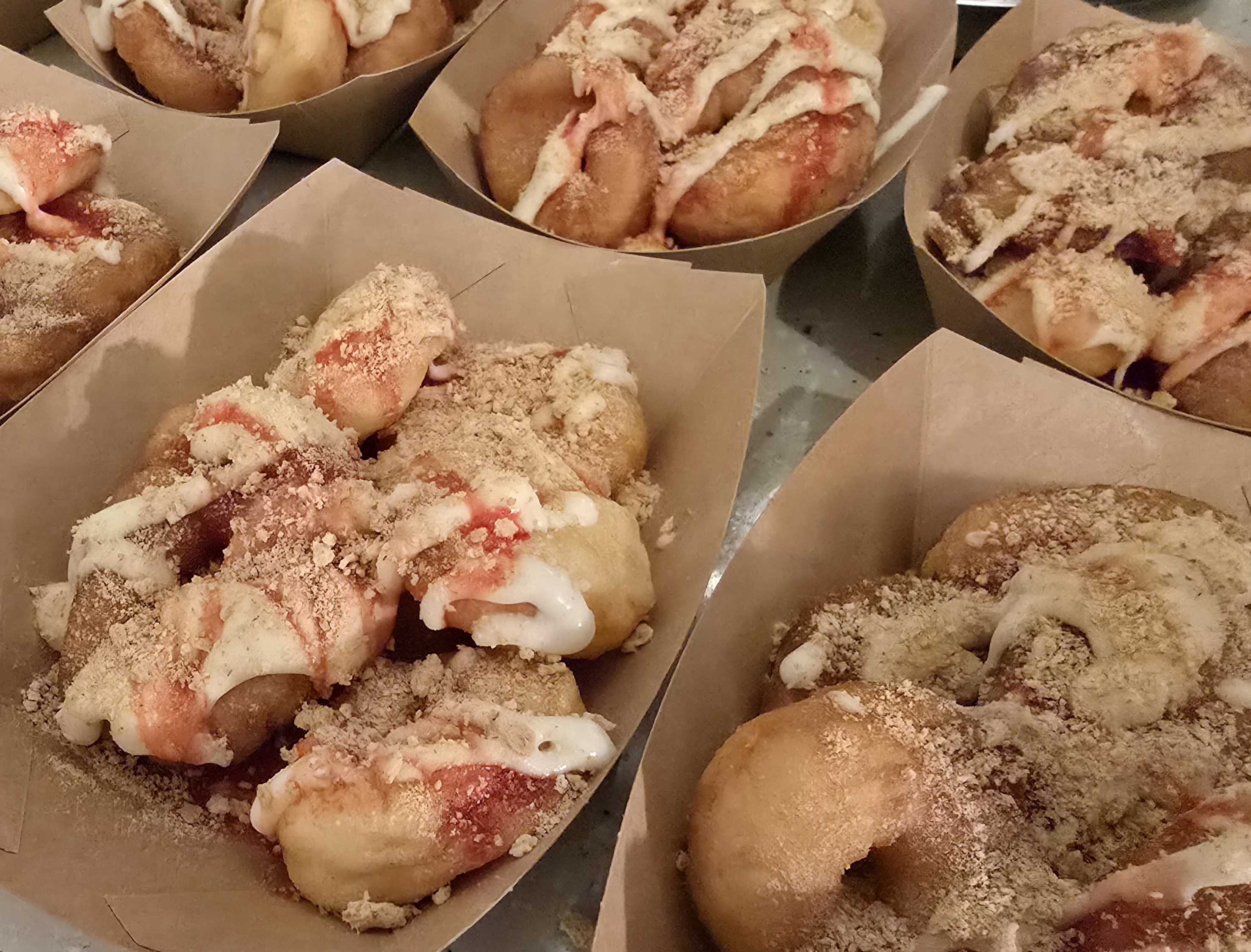 Strawberry cheesecake mini donuts